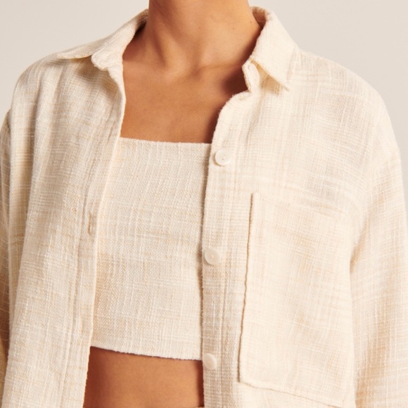 Abercrombie & Fitch Oversized Tweed Shirt XL - Picture 2 of 5